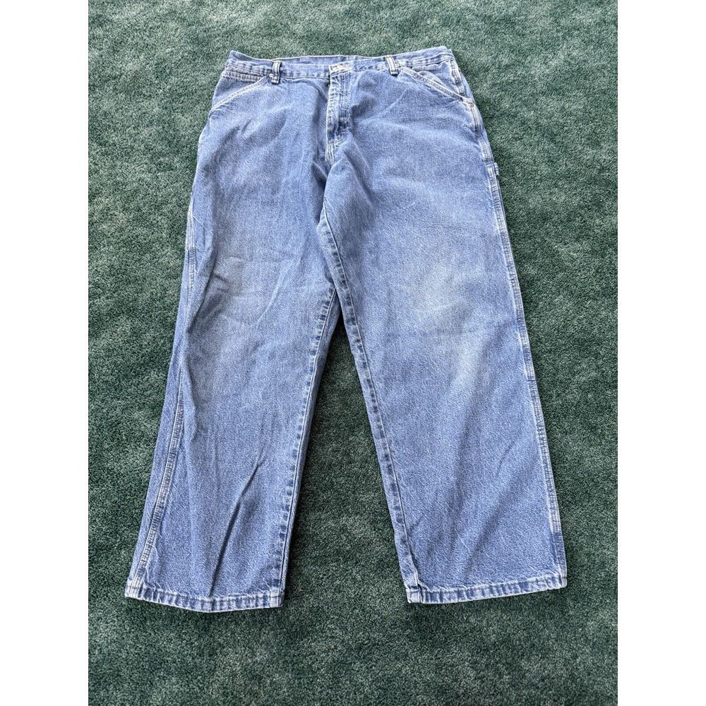 Vintage 90s Y2K Wrangler Baggy Skater Cargo‎ Jean Denim 36 Carpenter